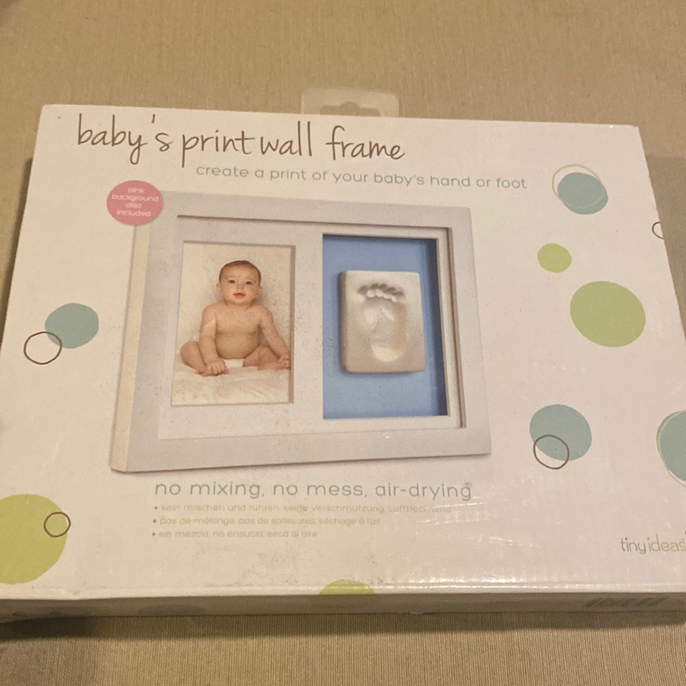 Baby’s print wall frame  create a print of your  hand or foot.